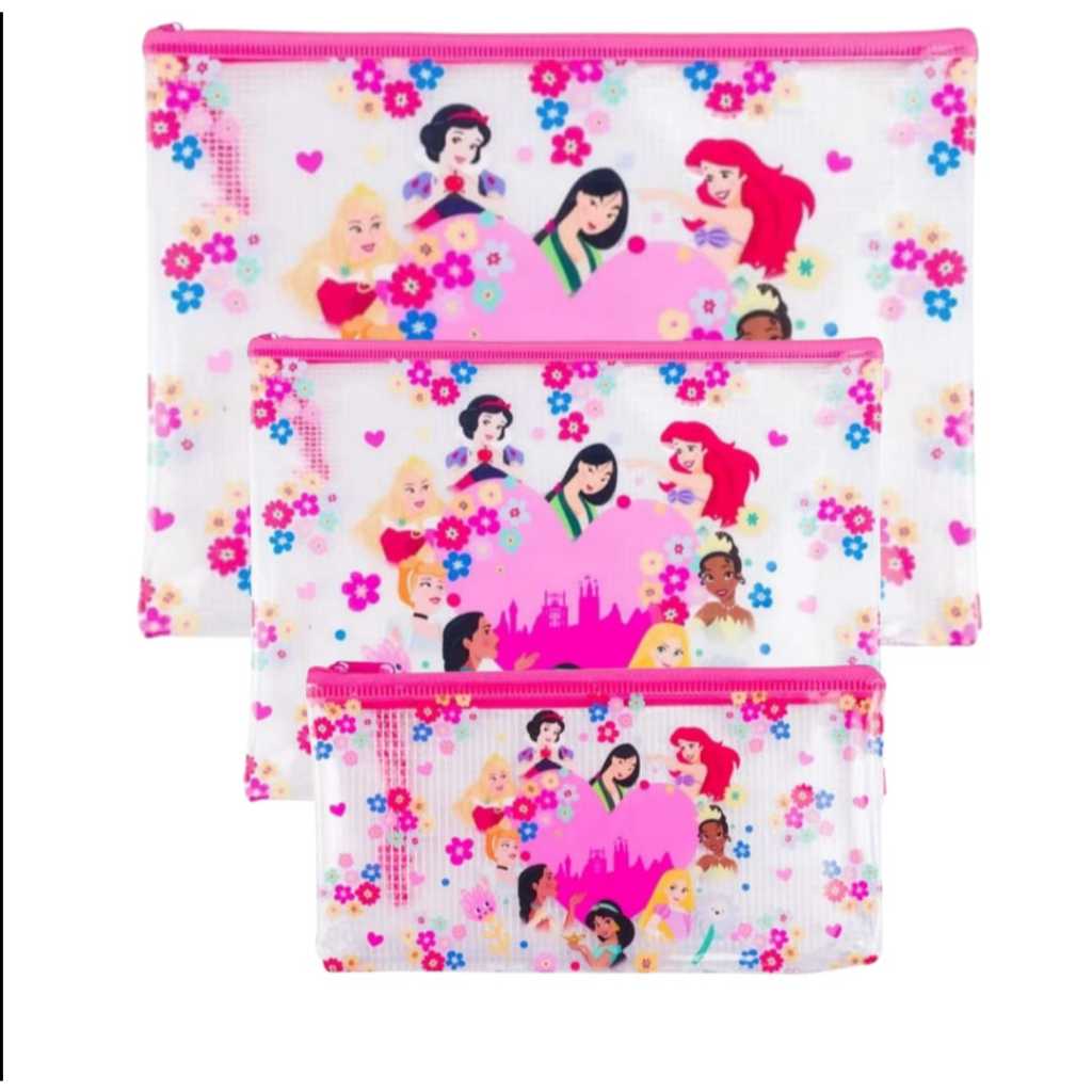 Necessaire Estojo Transparente Princesas 3 NECESSAIRE 23X32 17X21 5X21 - Disney