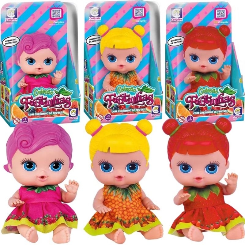 2 Bonecas Coleção Frutinhas / Goiaba e Groselha / Cotiplás