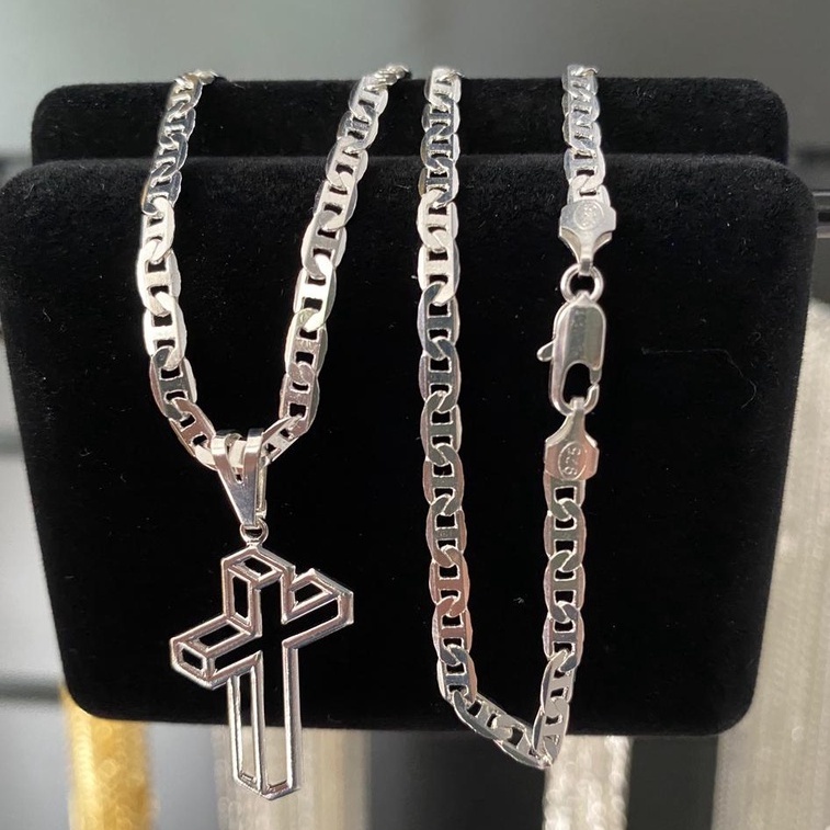 Cordão Corrente Piastrine 4 mm Prata Legitima 925 Antialérgico 70 cm ACOMPANHA PINGENTE em Oferta na Shopee