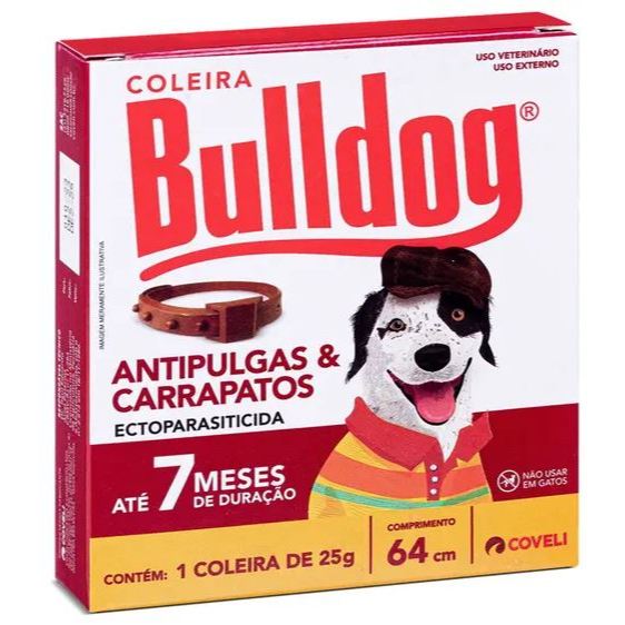 Bulldog Coleira Antipulgas e Carrapatos p/ Cães 64cm em Oferta na Shopee