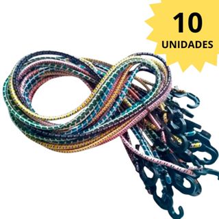 Kit 10 Elástico Bagageiro Extensor Gancho Ponta Plástico Moto em Oferta na Shopee
