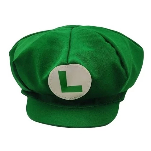 Boina L Luigi Chapéu Super Mario Bros Vermelho Game Cosplay Fantasia Aniversario festa