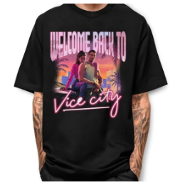 Camiseta Masculina Jogo Vice City Jogo 6 100% Algodão