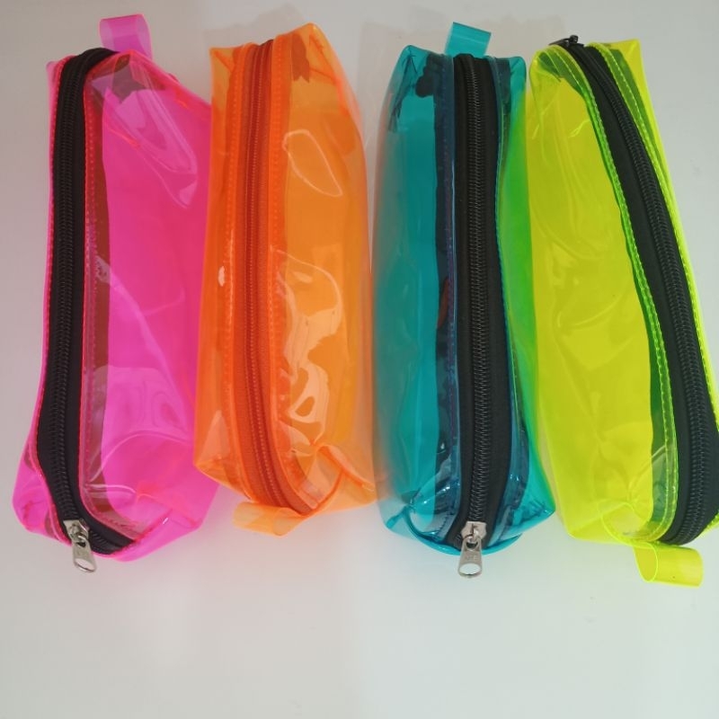 ENVIO IMEDIATO - Estojo Neon Transparente para canetinhas coloridas, canetinhas touch