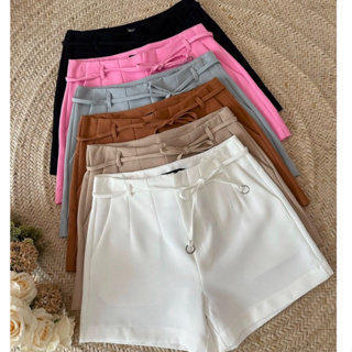 Short Feminino Alfaiataria Social Cordão argola com Bolsos lateral Tendência verão 2025 em Oferta na Shopee