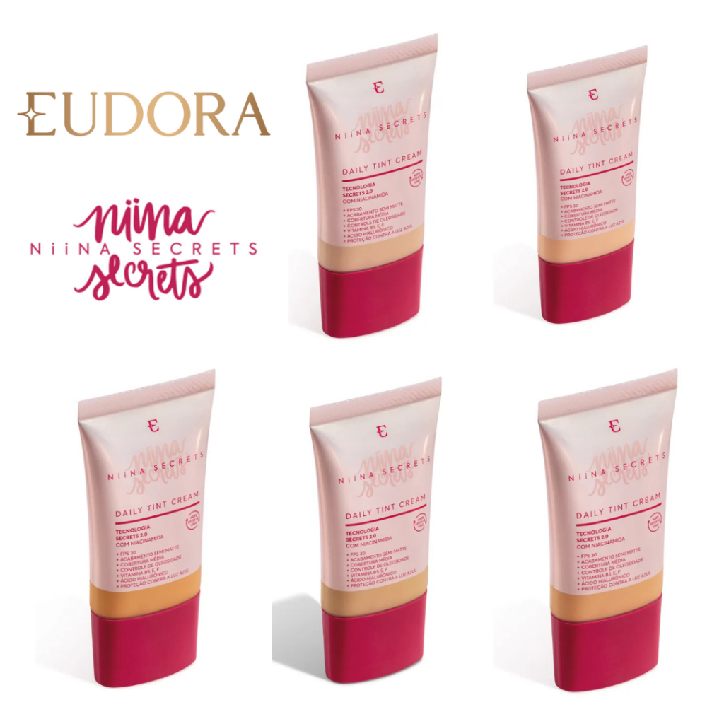 Base Líquida Eudora Daily Tint Cream Niina Secrets 25ml em Oferta na Shopee