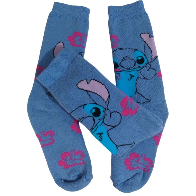Meia Cano Alto em algodão com estampa Stitch Infantil Divertida pronta entrega em Oferta na Shopee