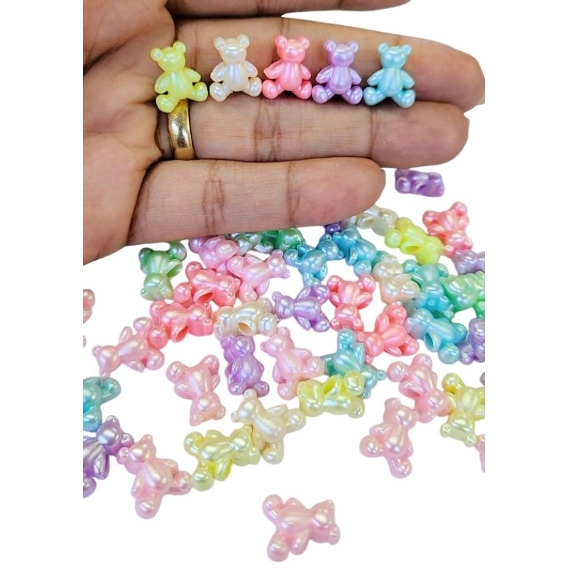 Miçangas Ursinhos Candy Irizados 100 Peças. em Oferta na Shopee