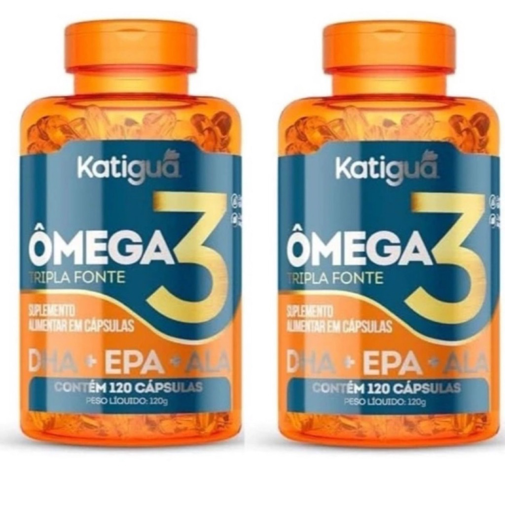 Kit 2x Ômega 3 Tripla Fonte 1000mg 120 cápsulas Katiguá