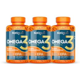 Kit 3x Ômega 3 Tripla Fonte 1000mg 120 cápsulas Katiguá