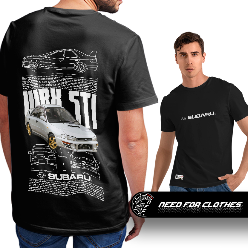 Camiseta Subaru Impreza WRX STI 1998, GC8, Boxer Turbo, AWD, Rally WRC, JDM