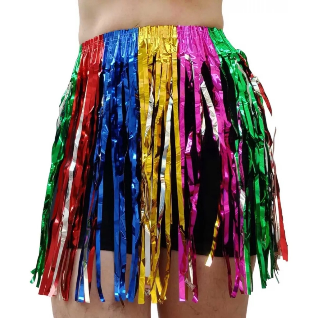 Saia Fitilho Franja Fita Metalizada Bloquinho Folia Carnaval