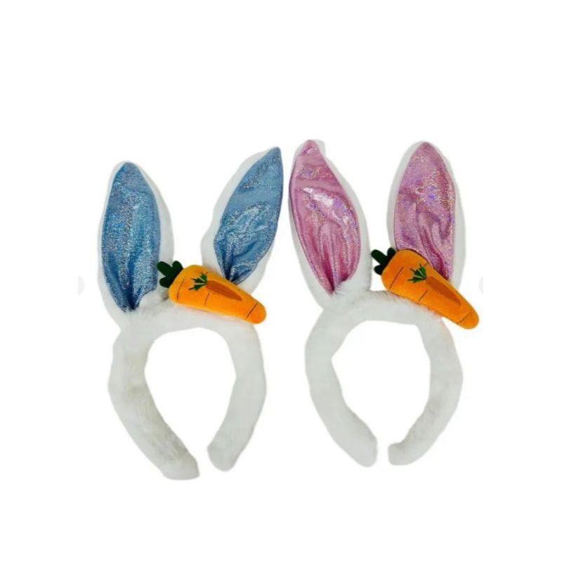 TIARA DE PELÚCIA ORELHA DE COELHO DA PÁSCOA