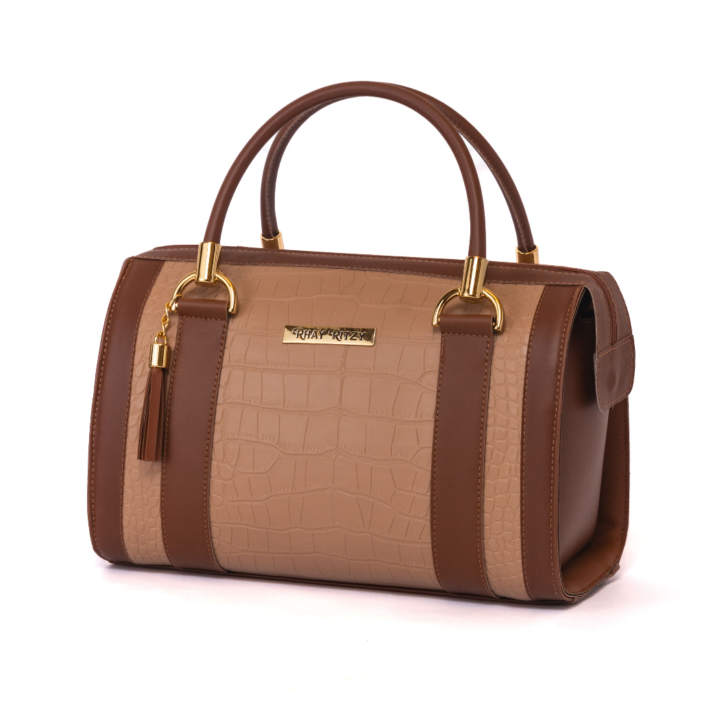 Bolsa Baú Feminina Bicolor Elegante de Mão e Alça Transversal Promoção em Oferta na Shopee