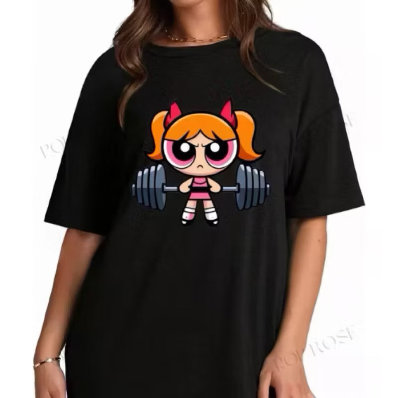 camiseta Streetwear gym Treino feminina super poderosa Docinho Casual estampada