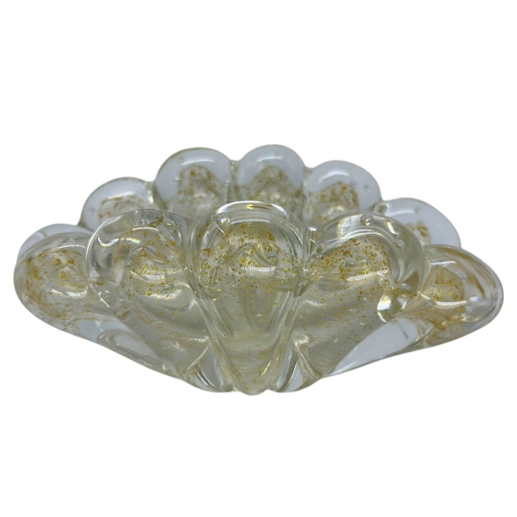 Murano Decorativo Porta Objeto Vasinho Murano Detalhe Ouro