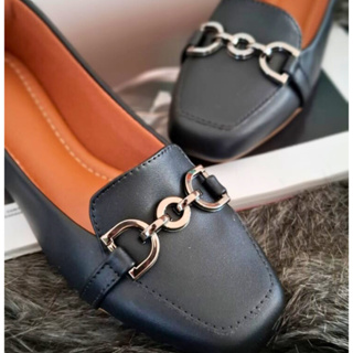 Sapatilha Bico Quadrado  Feminina Confortável Mocassim Casual Com Fivela em Oferta na Shopee