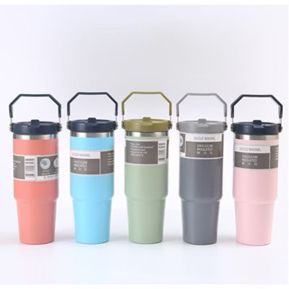 Garrafa Térmica 600/900ML Com Alça Flip Tumbl Aço Inoxidável Isolamento Térmico Com Canudo...