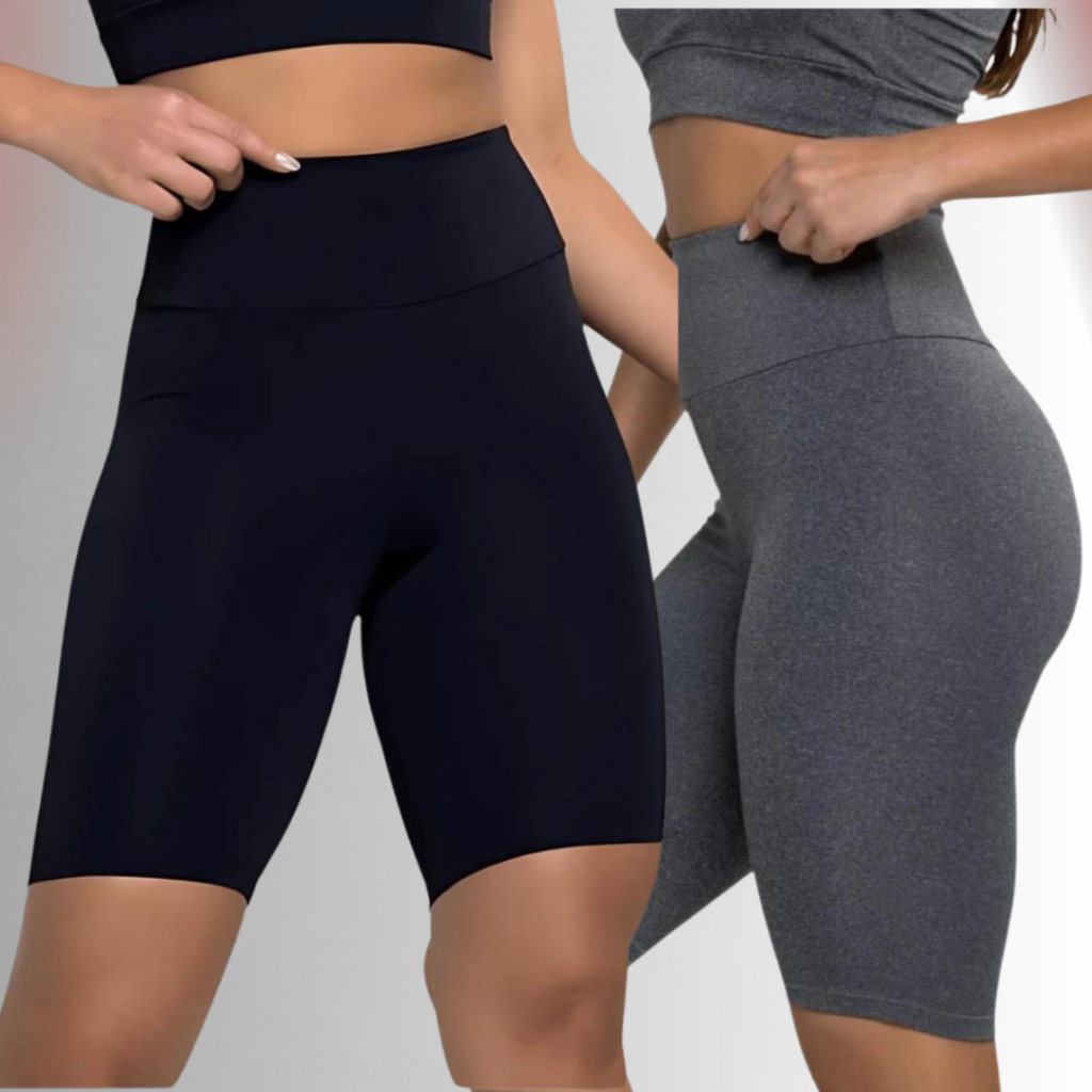 Bermuda Ciclista Shorts Feminino suplex feminina cintura alta lisa não fica transparente em Oferta na Shopee