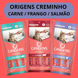 Origens Sache Creamy Creminho Gato Sabor Frango / Carne / Salmão (Kit 3 Envelope) Wanpy Truly Churu em Oferta na Shopee