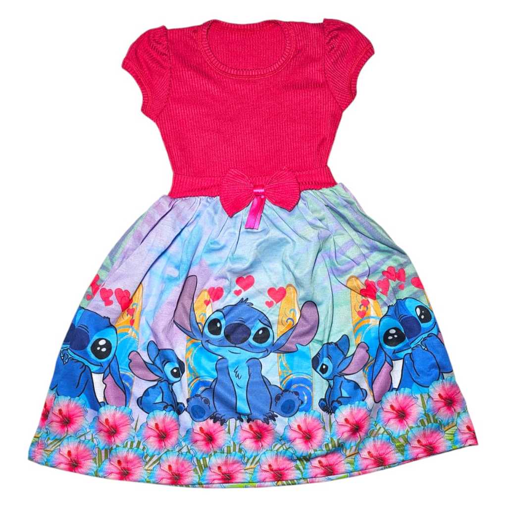 Vestido Festa Casual Manga Curta Infantil menina ST em Oferta na Shopee