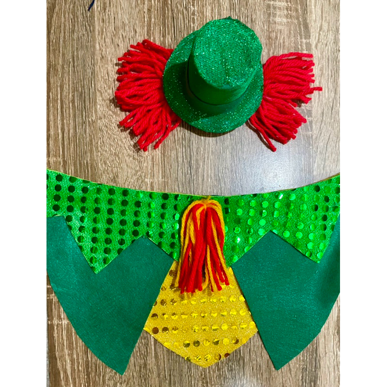 Bandana + chapéu visconde de sabugo sítio pica-pau amarelo para cachorro e gato pet fantasia carnaval c