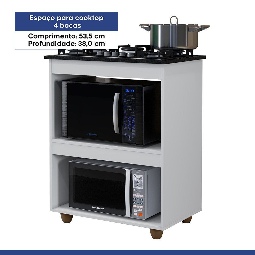 Balcão Madeira Para Cooktop Turim 4 e 5 Bocas, Qualidade e Resistência Garantidas