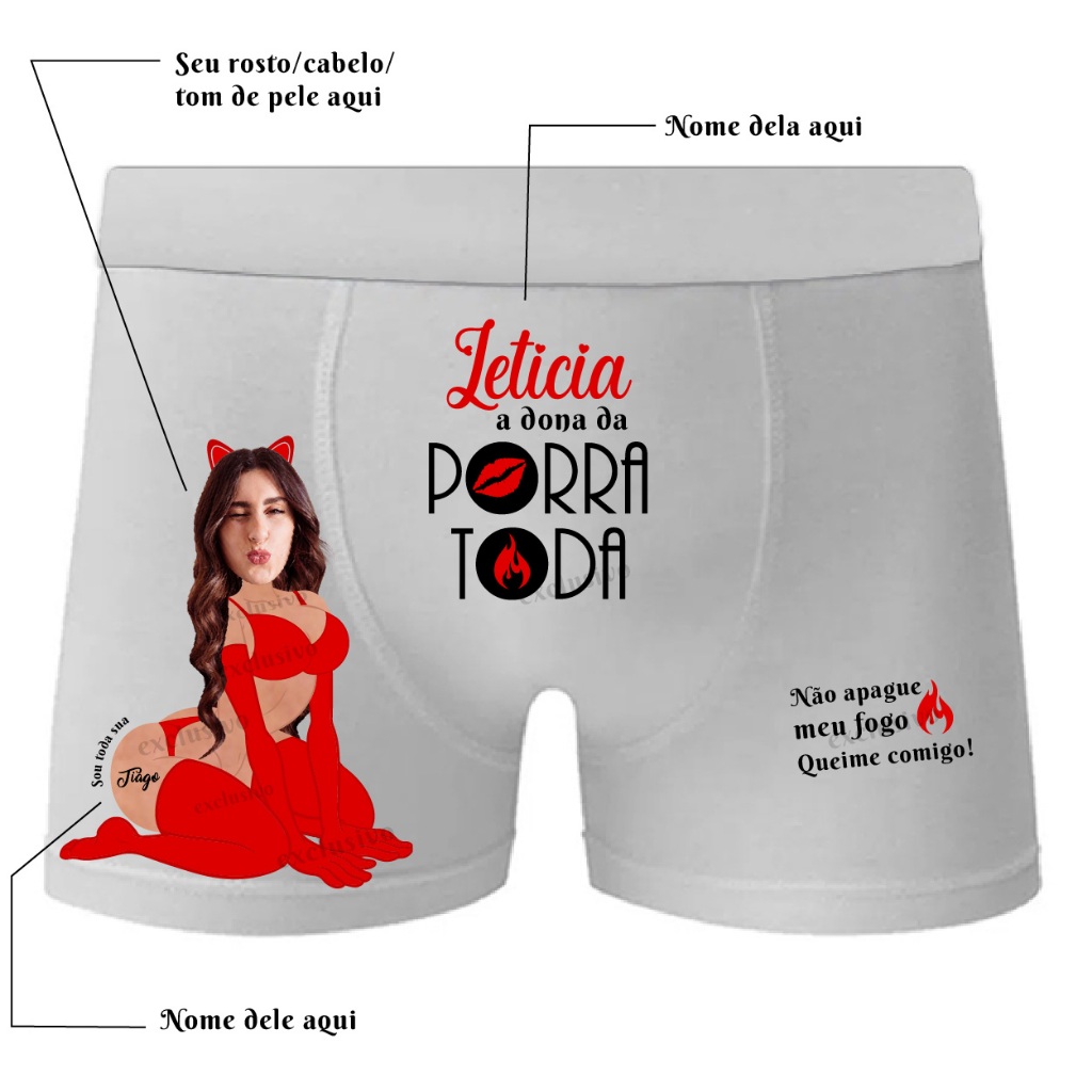 Cueca box com foto e nome namorados*casal*dias dos namorados*despedida de solteiro*presente criativo em Oferta na Shopee