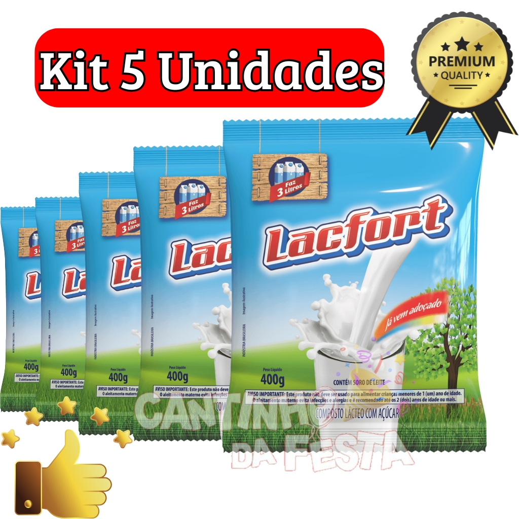 Kit 5 Unidades Composto Lácteo Sabor Leite Adoçado | Rende Até 3L Cada Kit | Cremoso e Nutritivo