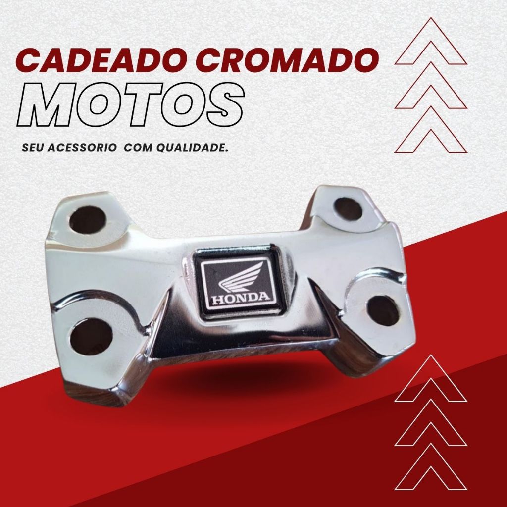 Mesinha Cadeado do Guidao Titan Fan Start Cg 150 160 Cromado arrojado e esportivo - Aluminio