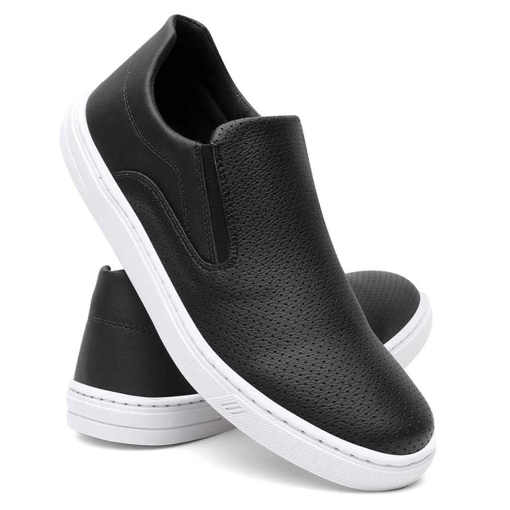 Tênis Slip On Sapatenis Masculino Adulto Infantil Elástico Leve Confortável