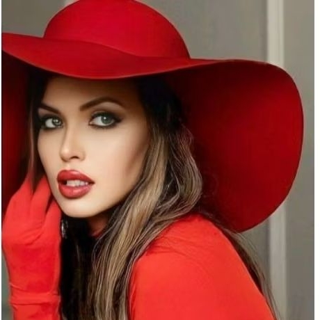 Chapéu Floppy Feminino Vermelho Camponesa Aba Grande