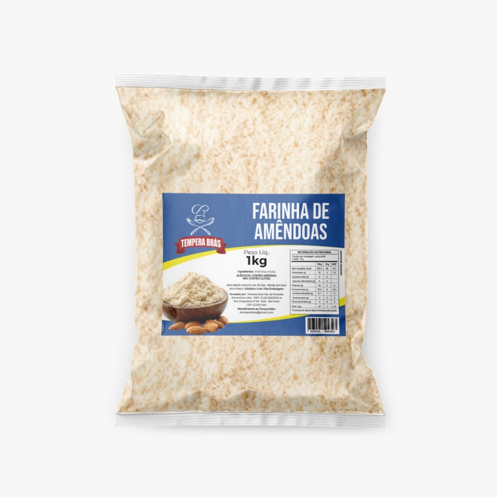Farinha de Amêndoas Low Carb 100% Natural Pura Tempera Brás em Oferta na Shopee