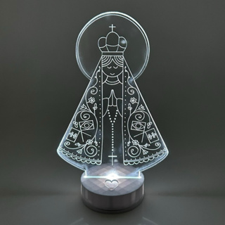 Luminária Nossa Senhora Aparecida LED 3D ABAJUR a Bateria ou USB em Oferta na Shopee