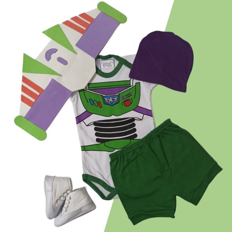 Body Bebê Temático Buzz Lightyear Toy Story Fantasia Mesversário Ítens Opcionais