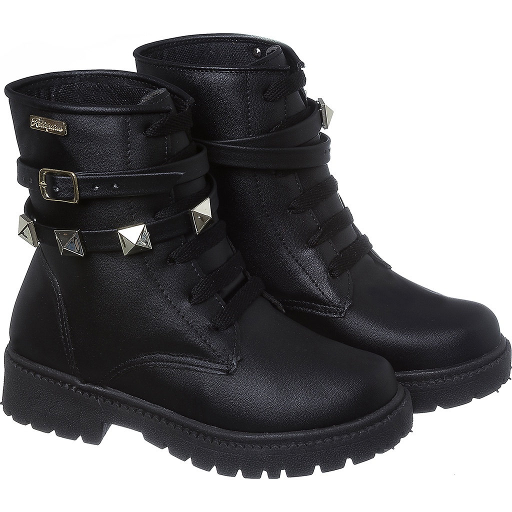 Coturno Bota Infantil Feminino Menina Cinto Piramide Casual Promoção