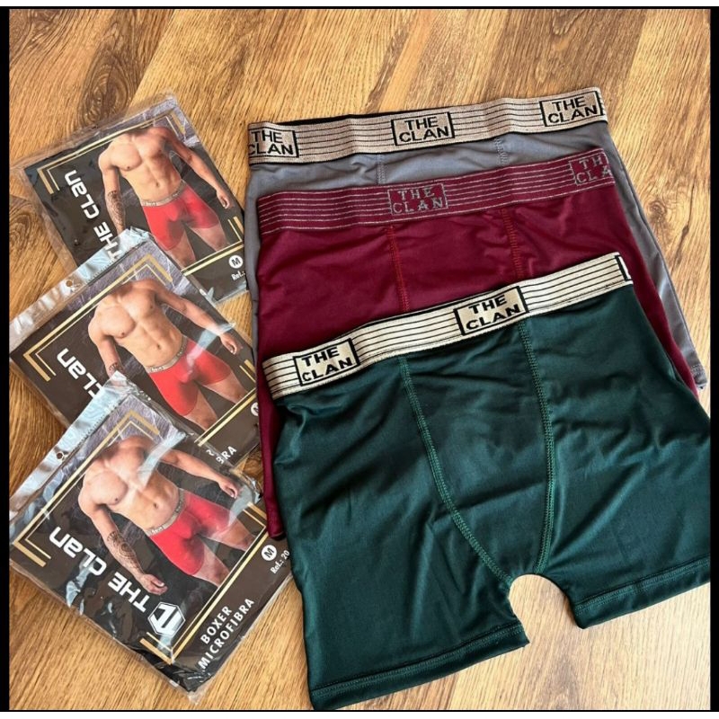 Kit com 10 Cuecas Boxer Embalada Adulto Microfibra THE CLAN.