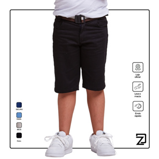 Bermuda Shorts Jeans Sarja Masculina Infantil Menino em Oferta na Shopee
