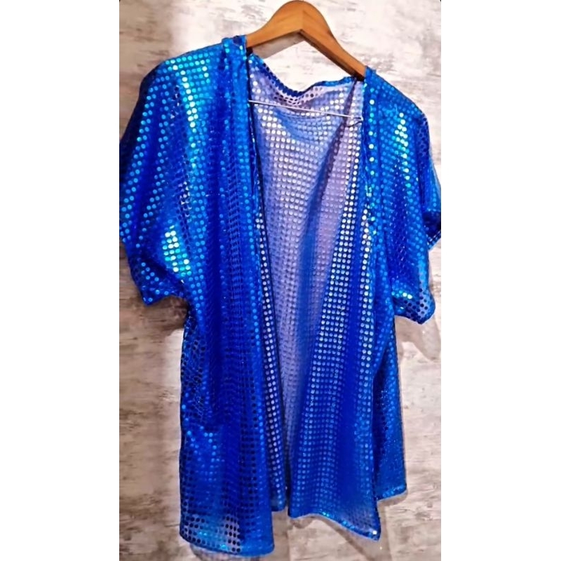 Kimono Paete Fantasia Carnaval Bloquinho Tamanho Unico Rock Festival Azul Royal em Oferta na Shopee