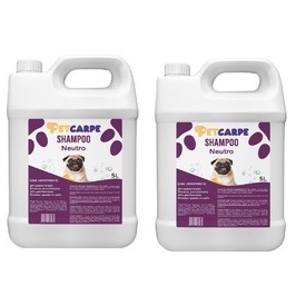 Kit 2 Shampoos Neutro 5L Pet Carpe cachorros gatos Pets adultos filhotes macho femea todas as raças