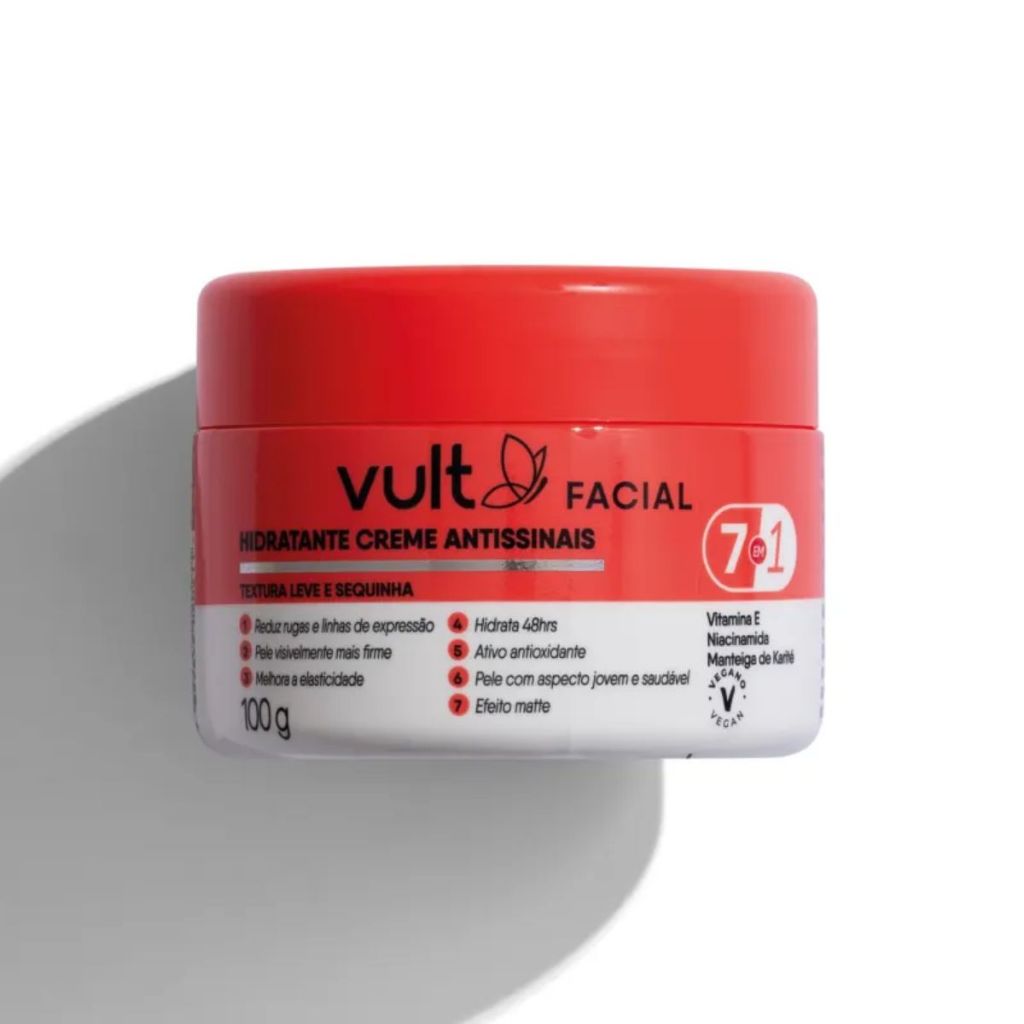 Creme Hidratante Facial Antissinais 7 Em 1 Vult 100g em Oferta na Shopee