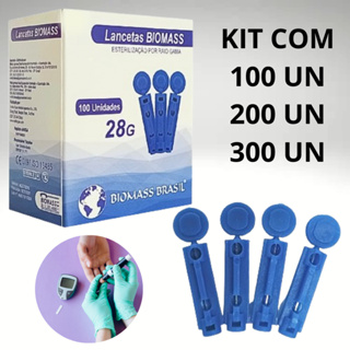 Kit Lanceta Simples 28g Universal Para Caneta Lancetadora Com 100/200/300 Unidades em Oferta na Shopee