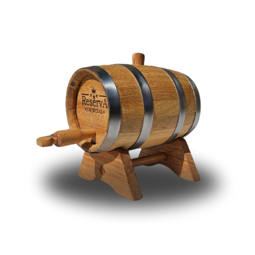 Barril de Madeira Tonel Corote Carvalho 1 Litro Personalizado com Nome Apelido