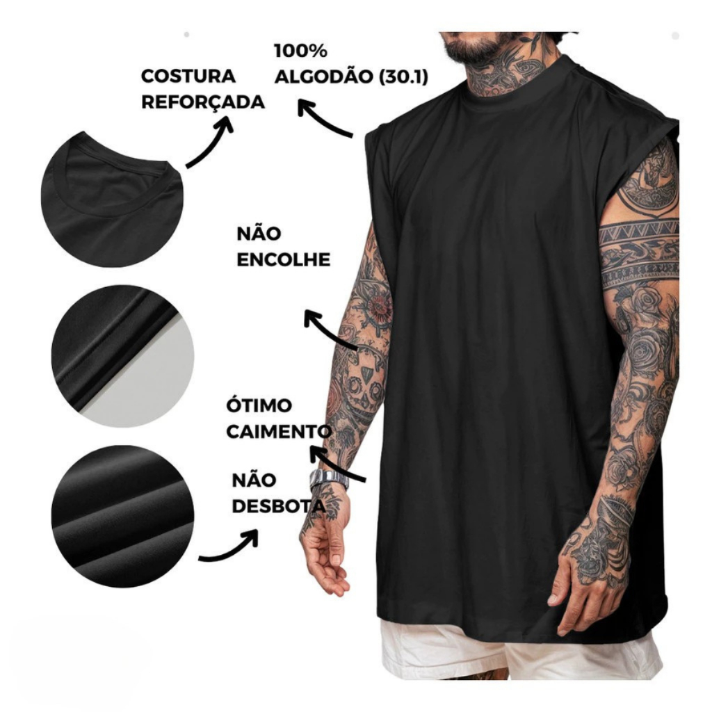 Camiseta Regata Masculino Oversized Estampado Urso