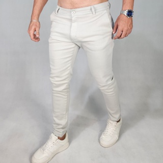 Calça Alfaiataria Masculina Premium Sarja Skinny Elastano Bolso Faca em Oferta na Shopee