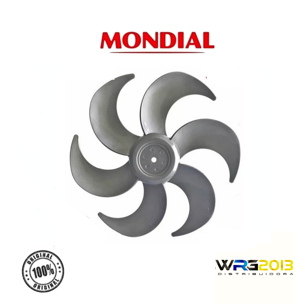 Hélice Ventilador Mondial Vt-31 30cm 6 Pás Prata Original