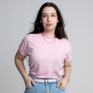 T-Shirt Lisa 100% Algodão Blusa Moda Feminina Promoção Envio Imediato