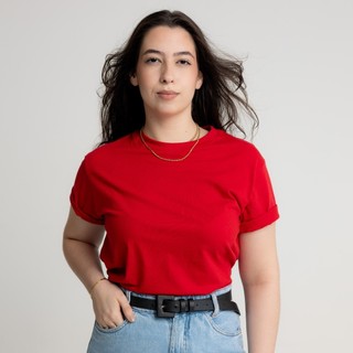 T-Shirt Feminina 100% Algodão Camiseta Gola Redonda Tendência