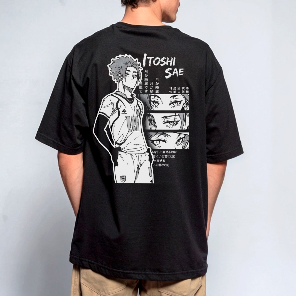 Camiseta Oversized Streetwear Blue Lock Itoshi Sae Capitão Futebol Anime Série REF 2590 Fluxo Geek