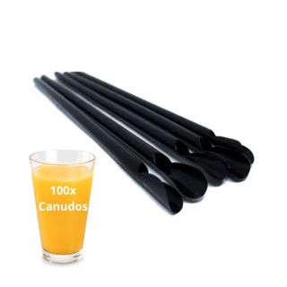 Canudo Mexedor Pazinha Colher Preto p/ Drink e Bebidas em Oferta na Shopee